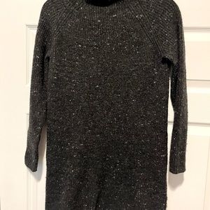 Madewell. Wool Cashmere speckled ribbed knit long turtleneck.